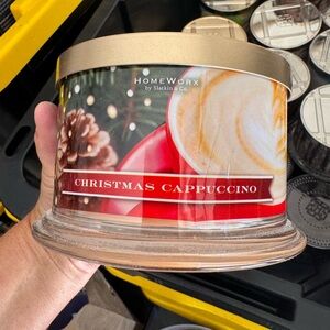 HomeWorx Christmas Cappuccino Scented Jar Candle - Red & Gold